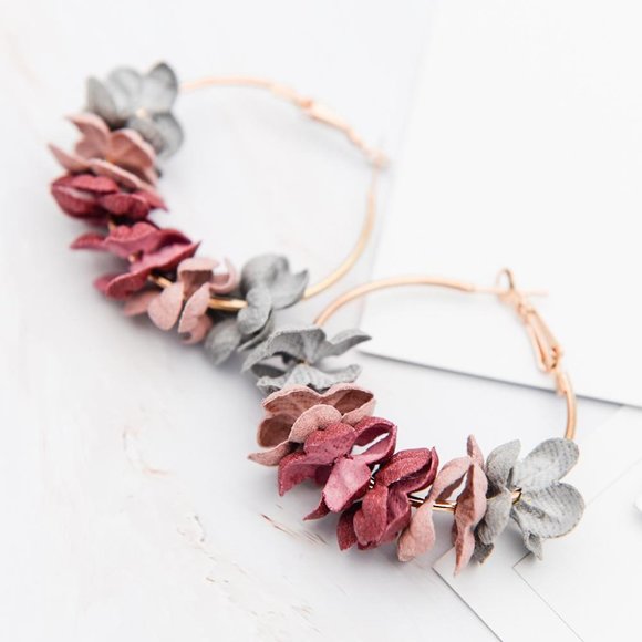 Jewelry - NEW Petal Drop Hoop Earrings